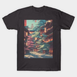 Japanese Temples Vacation Holiday Streets of Calmness Vintage Trees T-Shirt